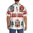 thumbnail image 3 of KLL Christmas Houses Print Men's Shirt Short Sleeve Button Down Summer Cuba Beach Shirts- 4X-Large, 3 of 5