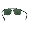thumbnail image 2 of Mens Classic Airforce Crossbar Rectangle Metal Aviator Sunglasses Black Green, 2 of 4