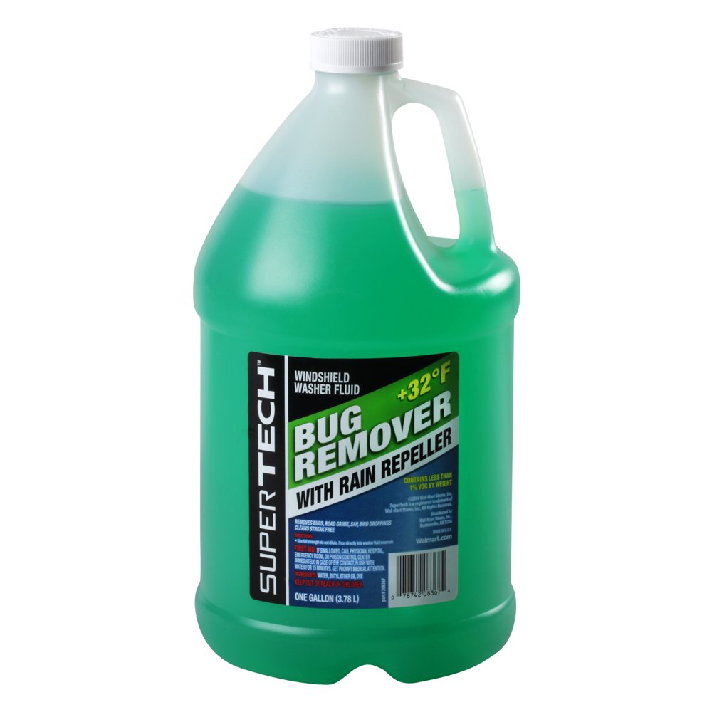 Super Tech Bug Remover with Rain Repeller Windshield Washer Fluid