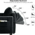 thumbnail image 4 of Sofa Bed, Loveseat Convertible Sofa with Pull Out Bed, Modern 3 in 1 Corduroy Couch with 2 Cup Holder and Usb, Comfortable Small Couch for Living Room Bedroom Apartment, Black, 4 of 10