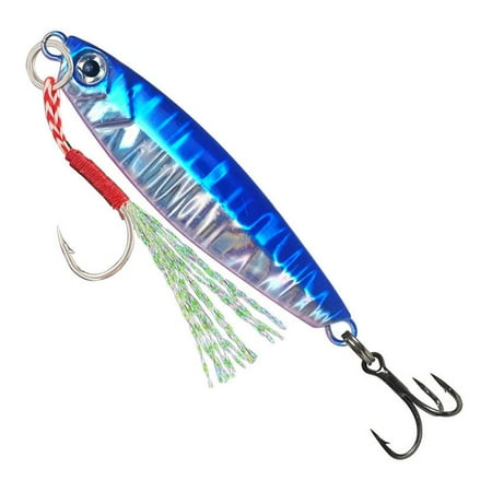 Blarkrus 10g Metal Jig Jigging Lure Spoon Bait with Feather Long Casting 2024 Lead X3O8
