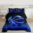 thumbnail image 2 of jejeloiu Basketball Game Gaming Queen Comforter Set,Boys Ball Sport Bedding Comforter Set For Adults Reversible 3pcs, 2 of 8