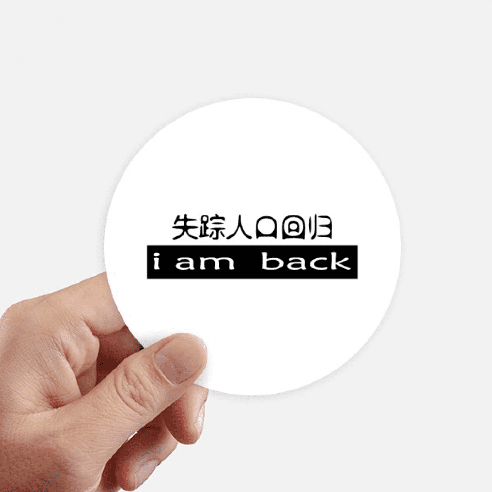 Chinese Words I Disappeared Now I Am Back Sticker Round Wall Suitcase