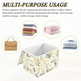 thumbnail image 6 of Yayeee Collapsible Cube Storage Bin with Lid Fabric Closet Decorative Basket with Handles, Floral Rabbit, 6 of 7