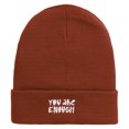 thumbnail image 5 of You Are Enough Embroidered 12 Inch Long Knitted Beanie - Red OSFM, 5 of 5