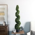 thumbnail image 7 of Vickerman 4' Artificial Potted Green Boxwood Spiral Tree., 7 of 7