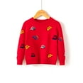 thumbnail image 2 of Kids Knit Sweater On Sale Toddler Youth Teen Boys Girls Long Sleeve Knit Print Sweater Knitwear Baby Hoodies Red 100, 2 of 4