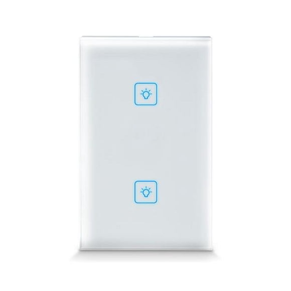 interruptor inteligente con 2 apagadores vidrio bl