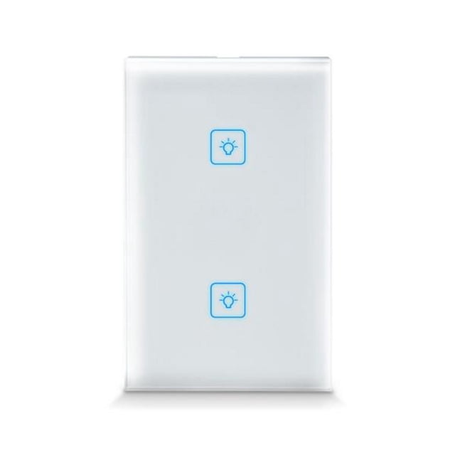 interruptor inteligente con 2 apagadores vidrio bl