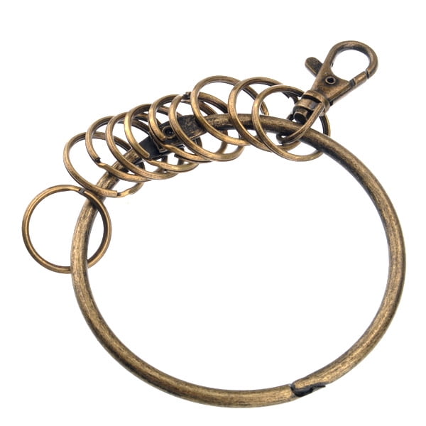 Bronze Large Round Hoop Key Ring Organizer(80mm) 10x Multi-ring Jailers Fob