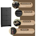 thumbnail image 5 of FANRAL Shoe Cabinet with 3 Flip Drawer & 2 Storage Drawer,Farmhouse Narrow Shoe Rack with Adjustable Shelve & Hook for Entryway,Hallway,Black, 5 of 8