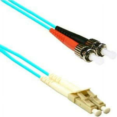 UPC: 0849171032454 | 1M FIBER ST-LC OM3 50/125 M/M DUPLEX AQUA OPTIC PATCH/JUMPER CABL