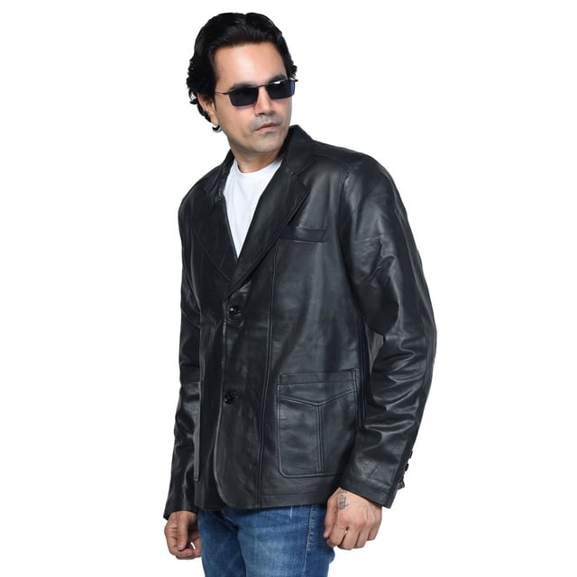 Abrigo Deportivo Leather Negro de Lujo para Hombre.