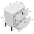 thumbnail image 4 of Euroco 30" Bathroom Vanity with Ceramic Sink, Equipped with Vertical Pulls and Full-Extension Drawers, Freestanding Bathroom Vanity with Soft Close Drawer Slides, Fluted Design, White, 4 of 8