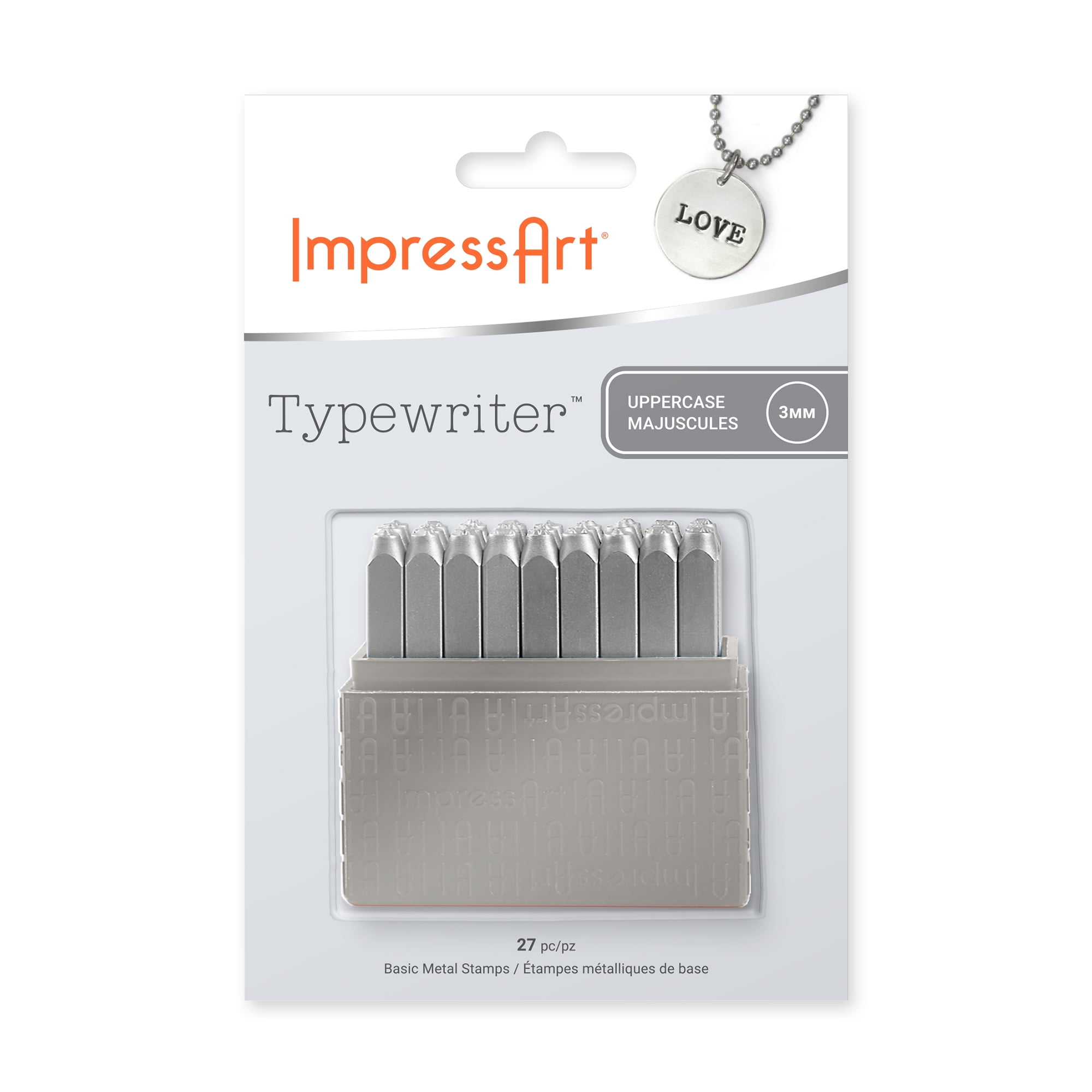 ImpressArt Basic Uppercase Typewriter Letter Stamps - 3mm