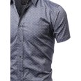 thumbnail image 3 of FashionOutfit Men's Small Polka Dot Button Down Short Sleeves Shirt, 3 of 3