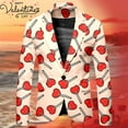 thumbnail image 2 of Toimothcn Mens Blazer Jacket Fashion Valentine Day Love Heart Printed Blazers Oversized Warm Slim Fit One Button Funny Festival Performance Suit Jacket Comfy Men's Clothing, 2 of 4