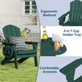 thumbnail image 2 of FOOWIN Folding HDPE Adirondack Chairs Set of 4, Green, 2 of 7