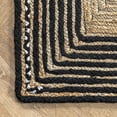 thumbnail image 4 of Indian Handmade Braided Black & White Cotton with Natural Jute Area Rugs , Home Decor Rugs Size 7 x 10 Feet ( 210 cm x 300 cm ), 4 of 5