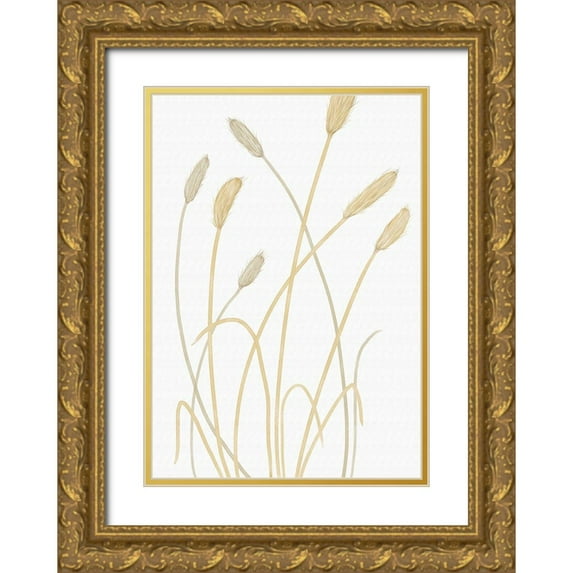 Artographie Studio 14x18 Gold Ornate Wood Framed with Double Matting Museum Art Print Titled - Bunny Grass 01