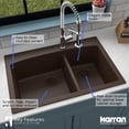 thumbnail image 6 of Karran QT-711 Drop-In Brown Quartz Composite 33 in. 1-Hole 60/40 Double Bowl Kitchen Sink, 6 of 12