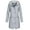 Z002-- Gray, variant on Fanxing Fleece Lined Rain Jackets for Women Waterproof Hooded Raincoats Long Sleeve Solid Color Winter Warm Coats Outwear