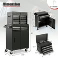 thumbnail image 3 of Costway 5-Drawer Rolling Tool Chest Cabinet Metal Tool Storage Box Lockable with Wheels Black, 3 of 10