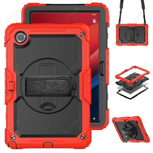 Pour Xiaoxin Pad 2024 Étui 11 Pouces Support Robuste Housse de Tablette funda pour Lenovo Tab M11 To330FU TB331FC Étui Rotatif à 360° Capa Rouge Tab M11 11 Pouces