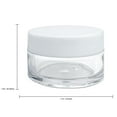 thumbnail image 2 of Beauticom 12 Pieces High Quality 20 Gram 20 ml (0.7 oz) Clear Round Acrylic Cosmetic Product Sample Travel Jars with White Lids, 2 of 2