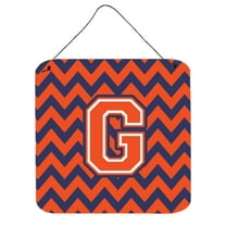 Carolines Treasures CJ1042-GDS66 Letter G Chevron Orange and Blue Wall or Door Hanging Prints 6HX6W multicolor