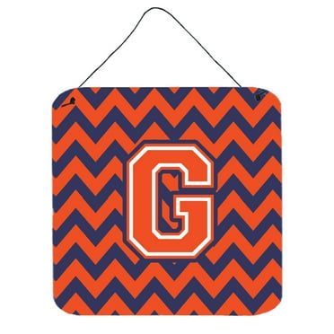 Carolines Treasures CJ1042-GDS66 Letter G Chevron Orange and Blue Wall or Door Hanging Prints 6HX6W multicolor