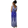 thumbnail image 3 of Peach Couture Womens Paisley Print Smocked Waist Surplice Bodice Tank Maxi Dress, 3 of 3