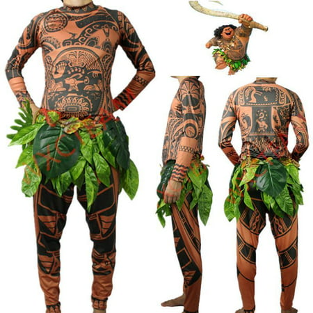 Moana Maui Tattoo T Shirt / Pants Halloween Adult Mens Women Cosplay Costume