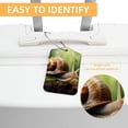 thumbnail image 3 of Snails Square PU Leather Luggage Tags - 2 Pack with Privacy Cover and Stainless Steel Ring - Suitable for Travel, Backpack, Handbag - Suitcase Tags, Travel Tag, 3 of 7