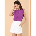 thumbnail image 2 of Blusas Elegante Sin Mangas Vintage De La Década De 1950 Con Volantes Para Oficina De Negocios Para Mujer Violeta vivo M, 2 of 6