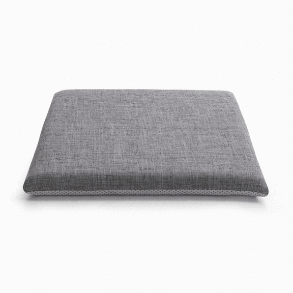 Square Dining Chair Cushion Pads, Grey 2 Pack 15 x 14 Inch | Memory Foam Seat Cushions, Non-Slip, Thick, Removable Cover with Ties, for Kitchen Chairs, Home Office Restaurant