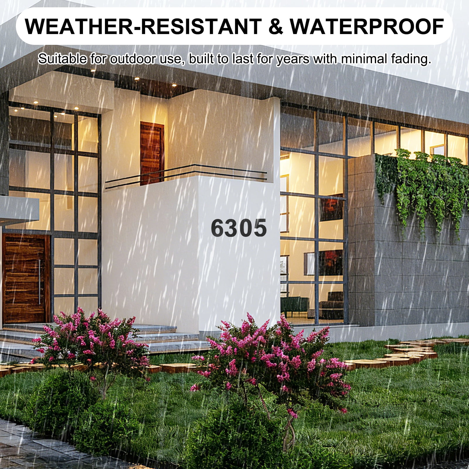 Uxcell 1-Pack Modern Floating House Numbers for Outside, 8 Inch Stainless Steel Matte Black Large Address Number [Digit 6]