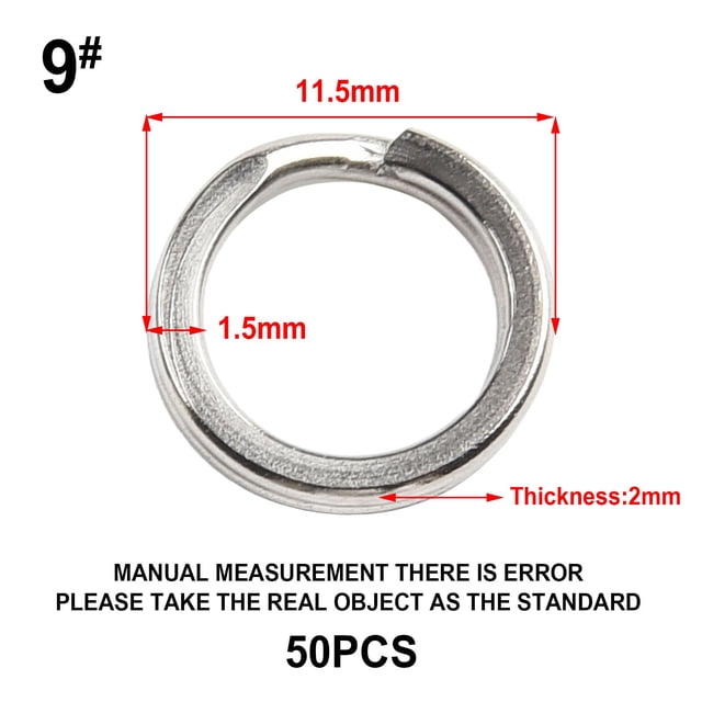 Stainless Steel Split Ring Fishing Connector Double Split Snap Lure Accessories