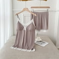 thumbnail image 2 of BLVB Womens Summer Pajama Sets 2 Piece Lace V Neck Cami Tops Built-In Bras and Shorts Lounge Outfits Sleepwear, 2 of 3