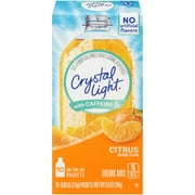 (40 Packets) Crystal Light with Caffeine On-the-Go Citrus Drink Mix, 0.09 oz