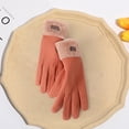 thumbnail image 4 of YAOBAMM Winter Cycling Gloves 1 Pair Winter Plush Touchscreen Gloves Thickened Windproof Cold Resistant Solid Color Five Fingers Waffle Pattern, 4 of 7