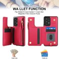 thumbnail image 6 of for Samsung Galaxy A53 5G Crossbody Wallet Phone Case with Card Holder&Zipper, Back Flip Folio PU Leather Kickstand Card Slots Double Magnetic Clasp Shockproof Case for Women Girls,Red, 6 of 8