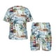 thumbnail image 1 of Balery Watercolor Sailboat Conjunto de Pijama Infantil de Manga Corta con Estampado – Ropa de Dormir de Algodón Suave-XX-Large, 1 of 6