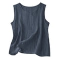 thumbnail image 5 of Womens Summer Tops Cotton Linen Tank Tops for Women Casual Summer Shirt Basic Sleeveless Layering Camisoles Beach Vacation Clothes, 5 of 6