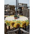 thumbnail image 2 of Outdoor Tablecloth with Umbrella Hole for Patio/Picnic/Party/Camping, Summer Sunflowers Waterproof Table Cloth Round Cover Washable, Botanical Country Flowers Leaves (Dia 54"), 2 of 8