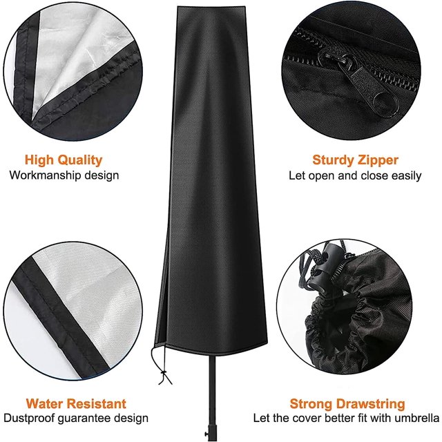 BEMS-1 pieza negro 190*30*50cm cubierta de paraguas de tela Oxford jardín