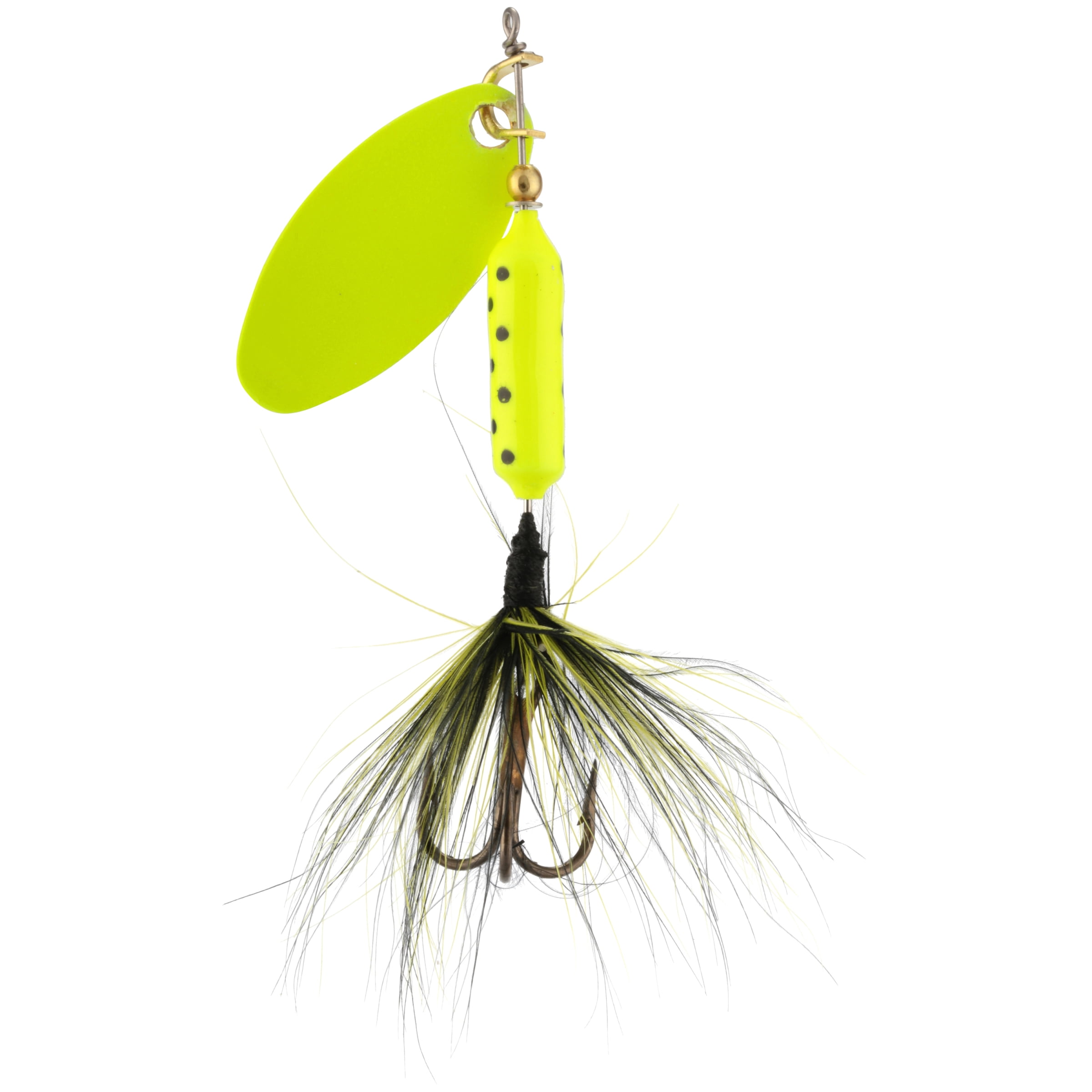 (2 pack) Worden's® Rooster Tail® Original Chartreuse Dot Lure 1/8 oz. Carded Pack