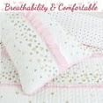 thumbnail image 2 of Cozy Line Home Fashions Sweet Heart Polka Dot Pink Ruffle Cotton 3 Piece Queen Quilt Bedding Set, including 1 Quilt, 2 Shams, 2 of 6