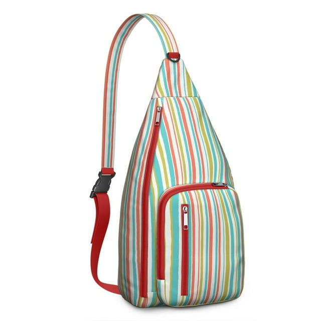 Abstract Art Sling Backpack - Modern Gallery Style Print Crossbody Bag, Fashionable for Work & School