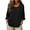 Black, variant on Women's Cotton Linen T-shirt Side Button Short Sleeve Trendy Tops Soft Comfy Lounge Casual Vacation Beach Tunic Top